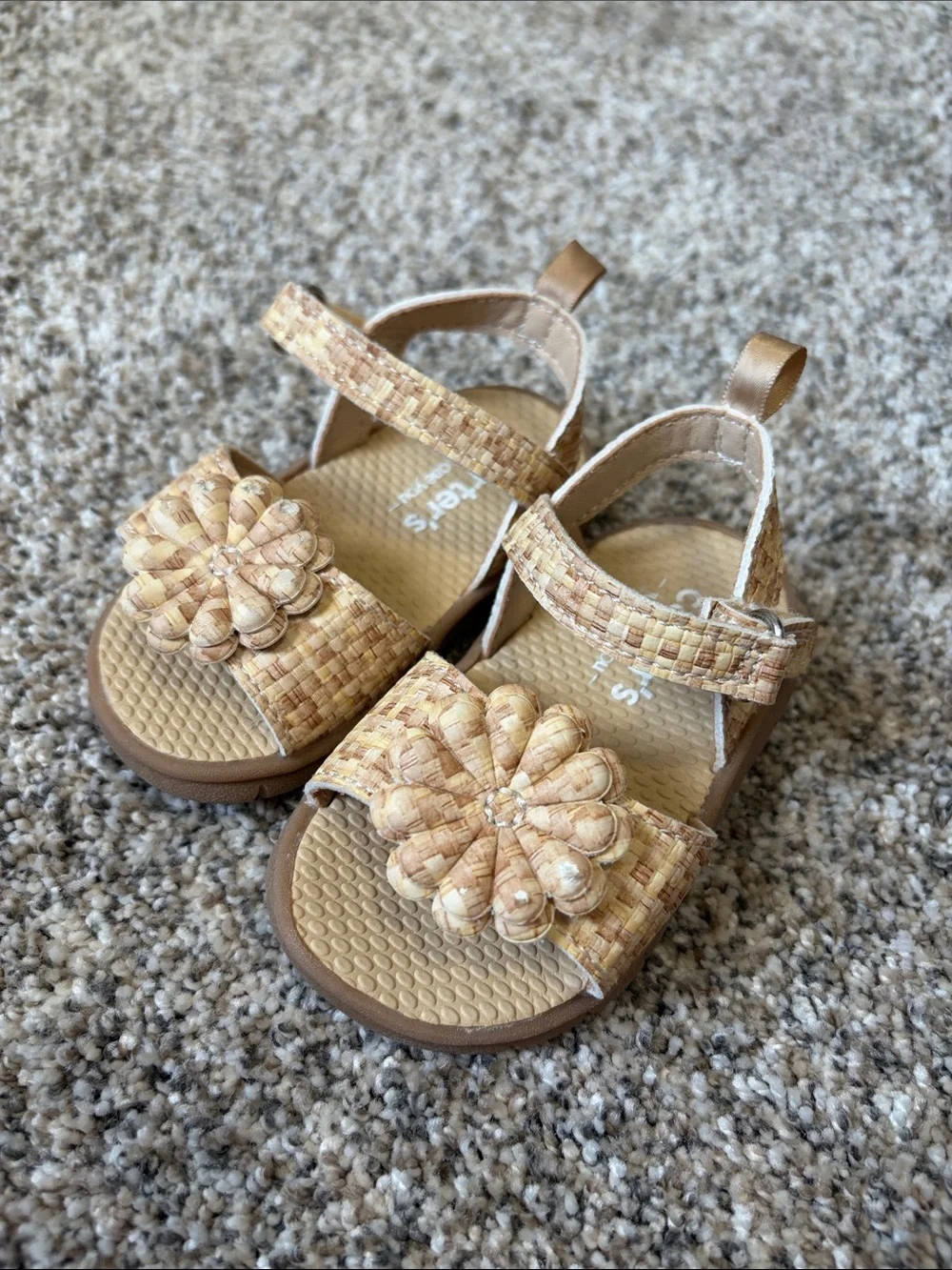 Carter’s Just One You - Tan Woven Flower Sandals